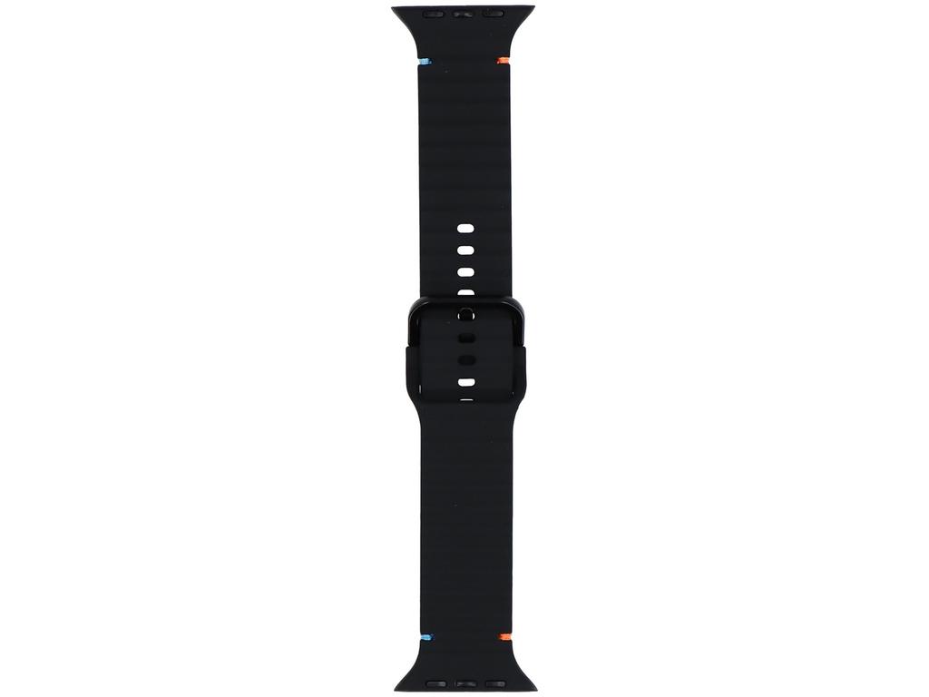 GlacierX Silicone Colored Buckle Black Smartwatch Strap for Apple Watch 42/44/45/49mm Black
