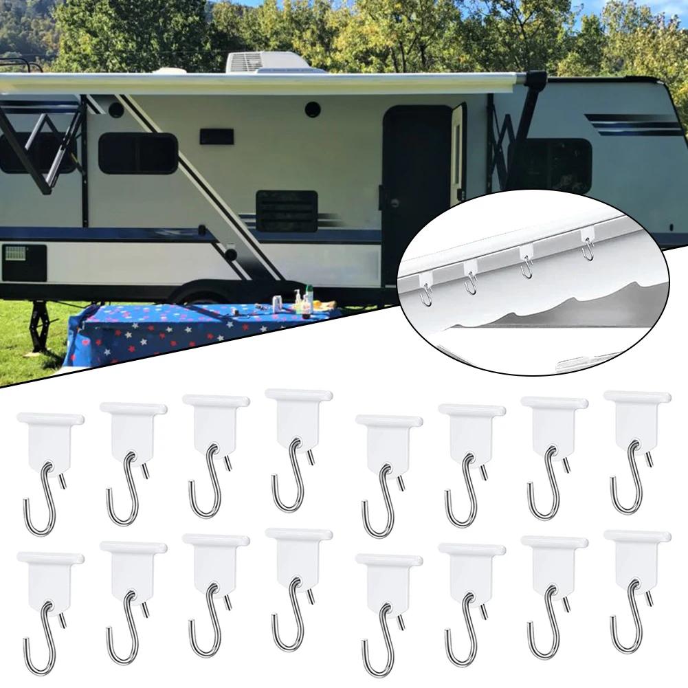 16 шт. Крючки для тента RV S-ОБРАЗНЫЕ Крючки для канта Кемпинговый крючок для канта Универсальные аксессуары для каравана, кемпера