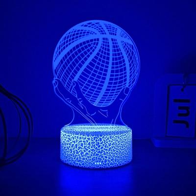 3D ночник "Регби" - Питание от USB, Яркость, Креативное настольное украшение для спальни, Идеальный подарок для друзей и семьи