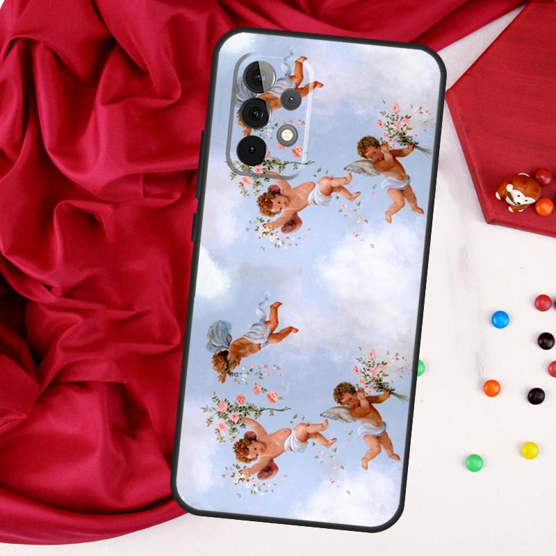 Ангелы эпохи Возрождения в небе Для Samsung Galaxy A55 A53 A33 A13 A35 A15 A36 A56 A26 A16 A22 A32 A52 A54 A34 A06 A05 Чехол