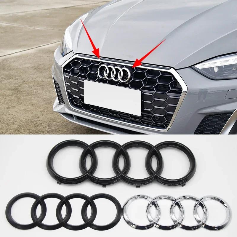 ABS 4 Rings Logo a2 Emblem Car Front Hood Emblem Bonnet Badge Rear Trunk Badge For a2 A3 A4 A5 A6 A7 A1 Q2 Q3 Q5 Q7 Q8 TT