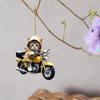 1 шт. Плоский 2D акриловый кулон в виде кота на мотоцикле, украшение, подвеска для зеркала заднего вида автомобиля, украшение для дома, подвеска для сумки, брелок