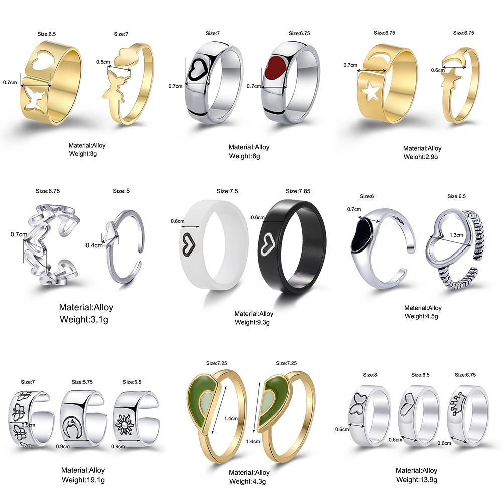 iF ME Модный комплект колец с бабочкой и сердцем, элегантные золотые, серебряные кольца для пар, аксессуары, ювелирные изделия
