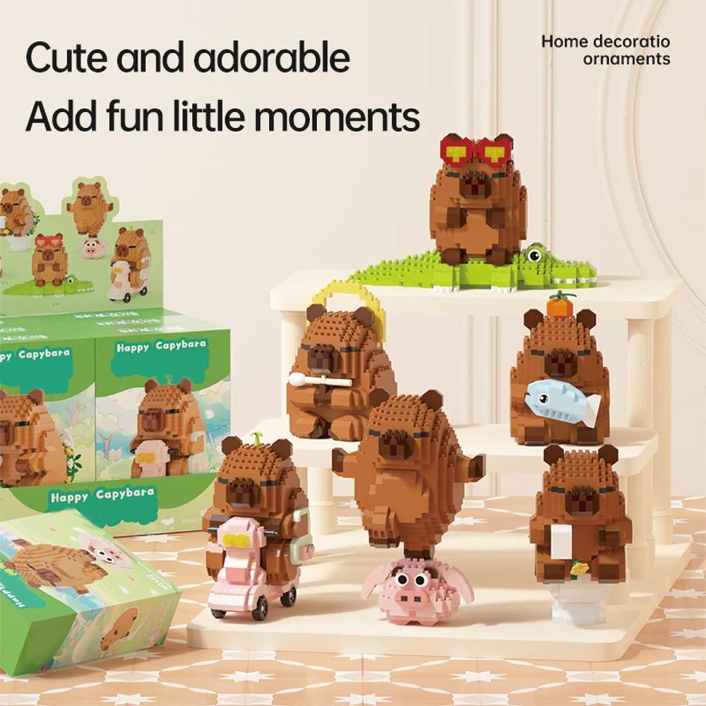 "Набор строительных блоков капибары - Милая водяная морская свинка DIY модель | Веселая STEM-игрушка для детей и взрослых"