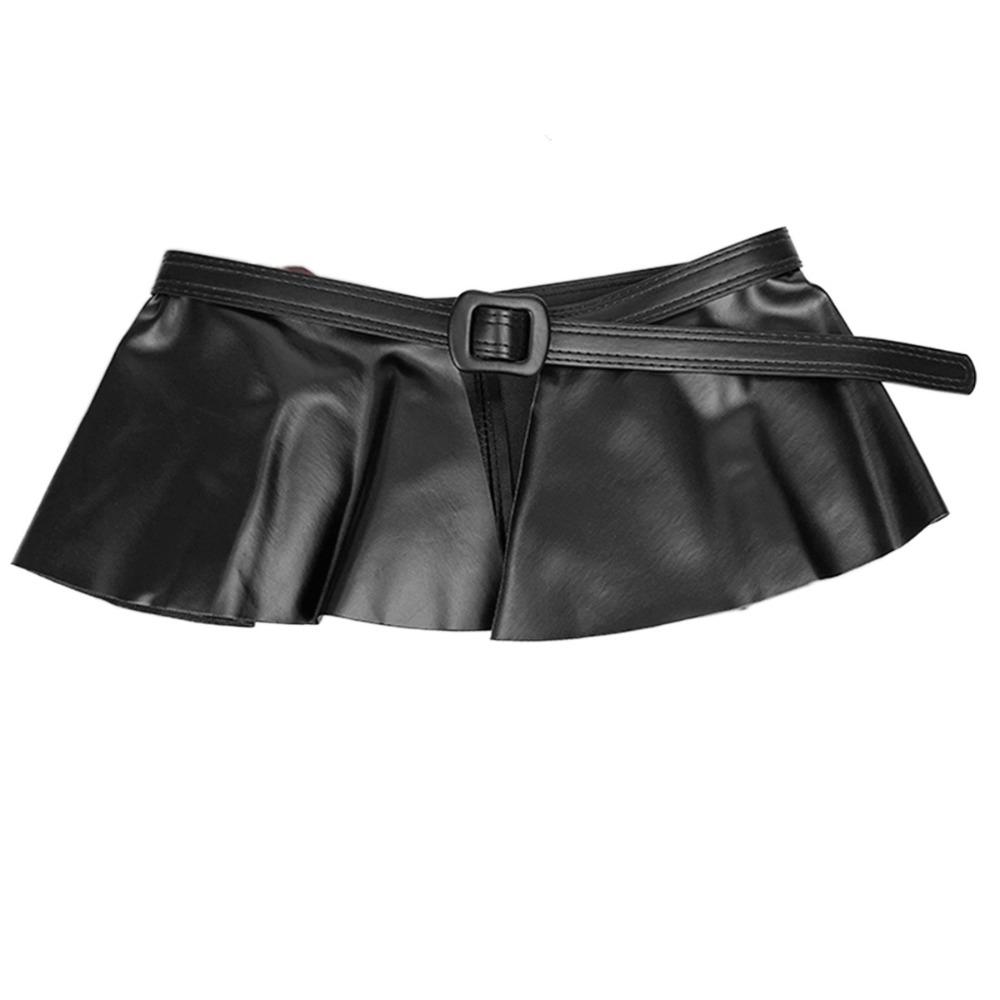 Ремень из ПУ кожи с оборками, крест, универсальный, корсетный пояс, очень широкий пеплум, кушак, панк-стиль