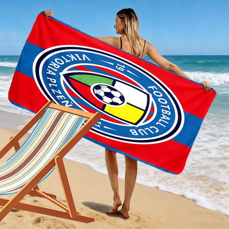 FC Viktoria Plzen Print Beach Towel, Large Soft Quick Dry Towel for Beach Camping Swimming