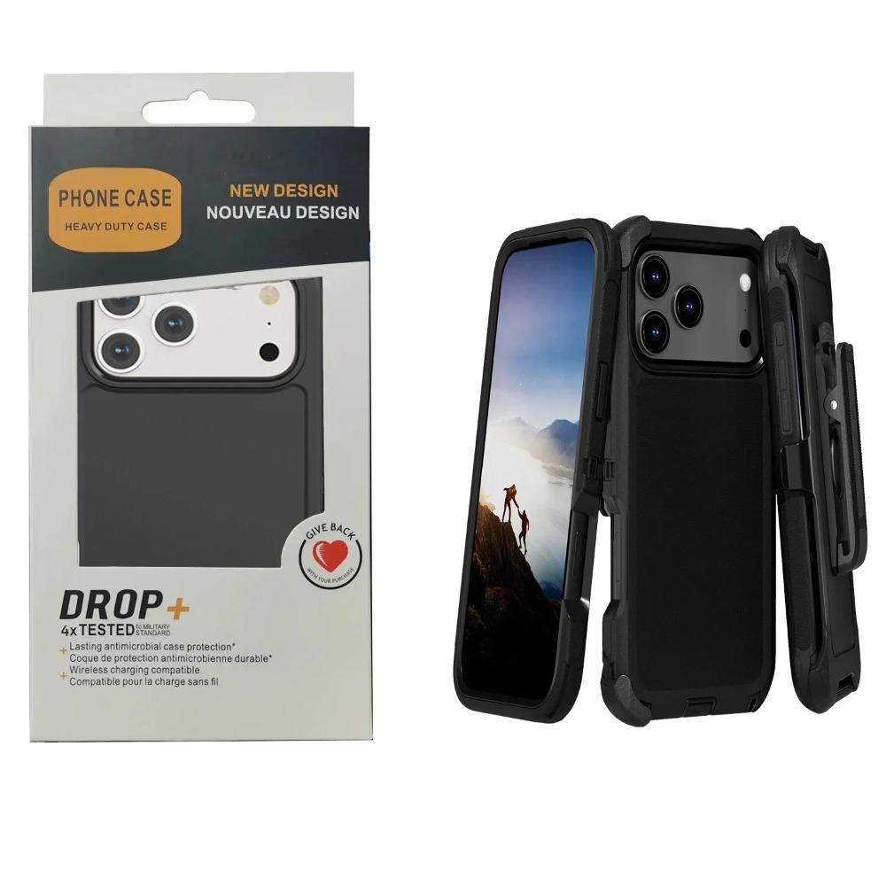 3-в-1 OTT Defender Военного уровня Противоударный Чехол для Телефона Для IPhone17 Air 16 15 14 Plus 13 12 Pro Max С Клипсой Защитная Броня Чехол