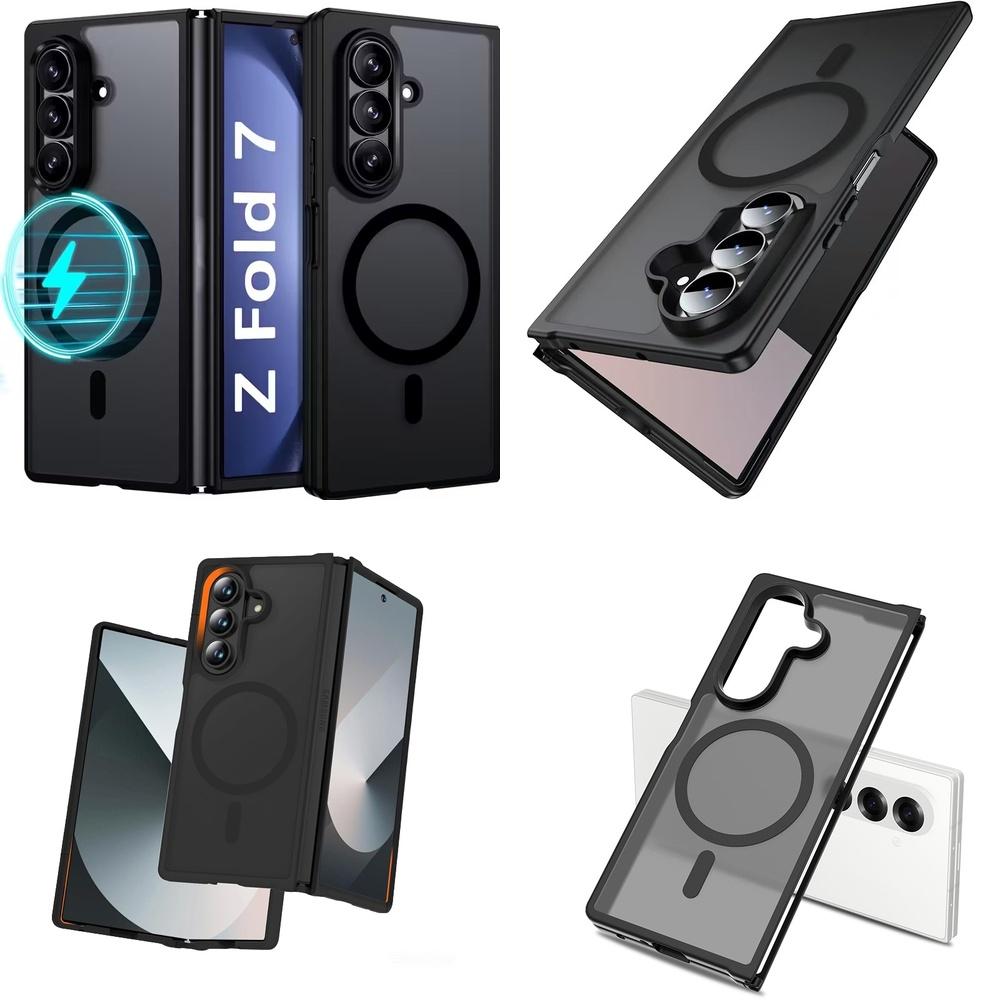 Matte Translucent Shockproof Magnetic Full Body Hinge Protection Hard Shell Phone Case for Galaxy Z Fold 7 5G 6 8 Wide