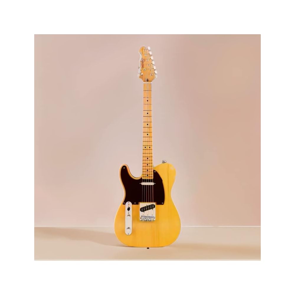 Squier by Fender Classic Vibe 50s Telecaster Left-Hand Electric Guitar Butterscotch Blonde with Soft Case