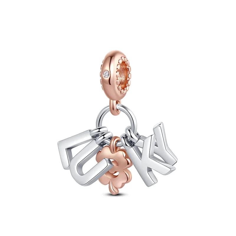 925 Sterling Silver Heart & Mum Dangle Dream Catcher Charm Fit 4MM hole diamete Bracelet DIY Jewelry For Women Bracelet Beads