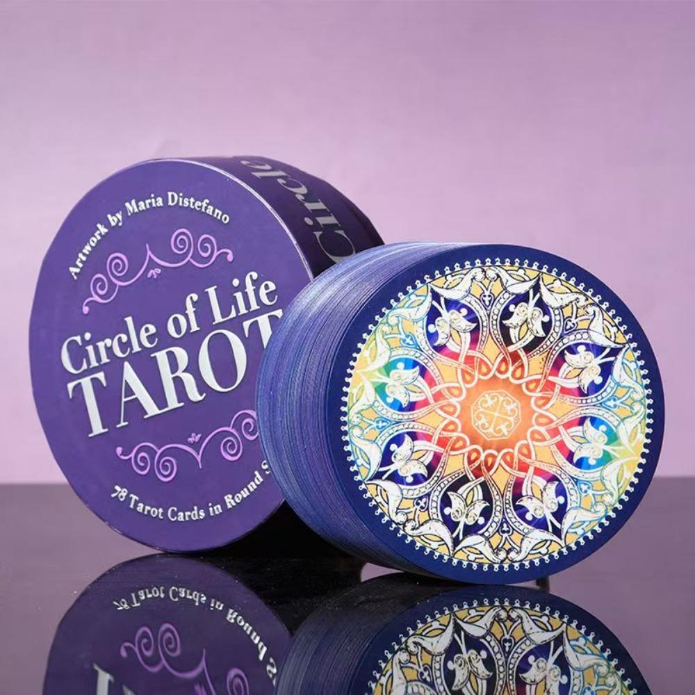 10*10 см колода Таро Круг Жизни 78 карт Таро в круглой форме с руководством для начинающих в жесткой коробке