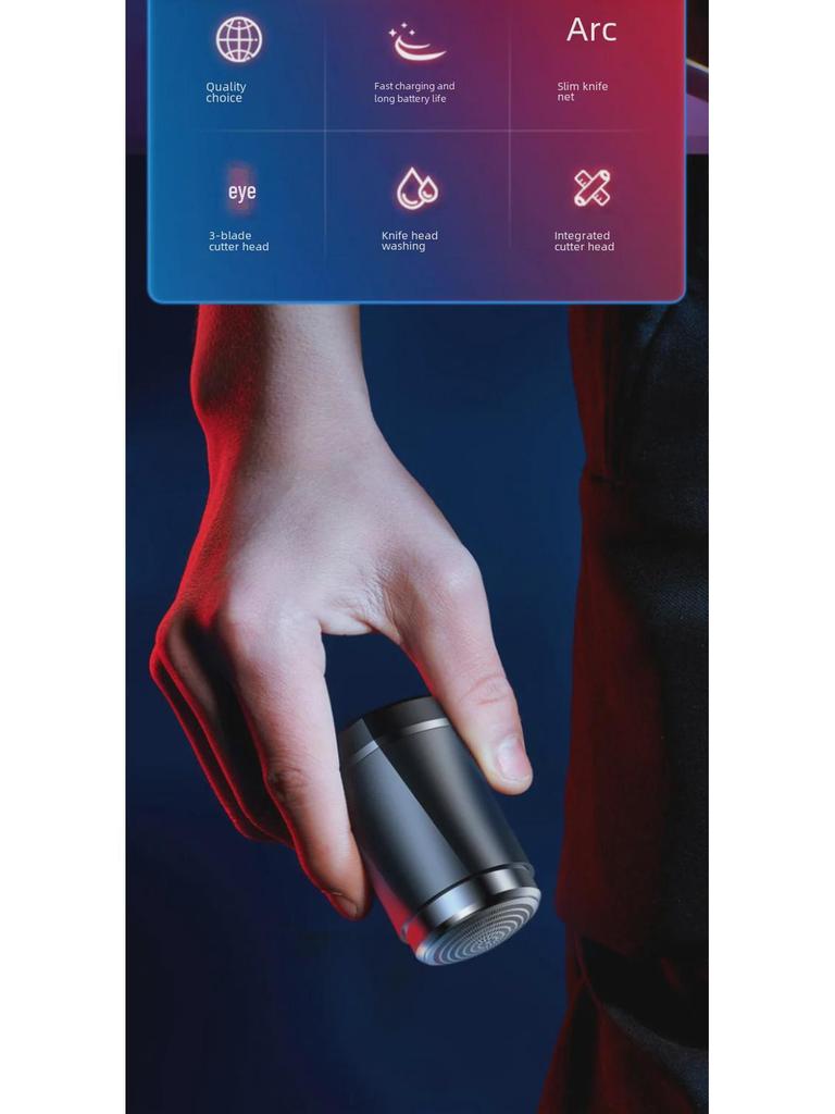 Портативная аккумуляторная мужская электробритва — полноразмерная, моющаяся конструкция