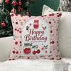 Pink Cherry Cherries Butterfly Pillow Case Plush Fabric Soft Double Sided Print Sofa Cushion Cover Throw Pillow Covers