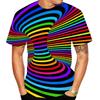 Rainbow 3D Printed T-shirt for Men Women Whirlpool T-shirt Short Sleeved Harajuku Top