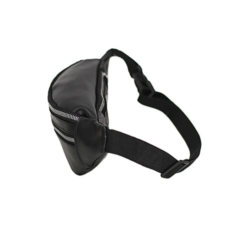 Vintage Solid Color Chest Bag for Women PU Leather Crossbody Bag Double-zipper Waist Bags Fanny Pack Casual Lady Purse