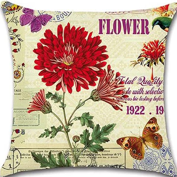Ретро Растение Цветочный Принт Лен Наволочка Дом Гостиная Диван Автомобильная Подушка