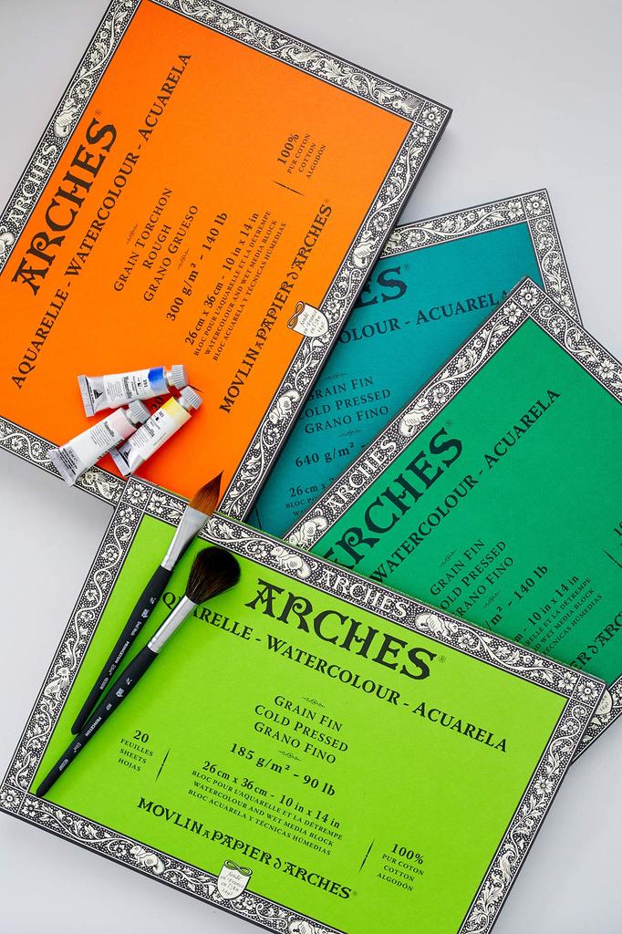 Блок акварельной бумаги Arches 300 г, экстра-мелкое зерно, 31x41 см, 20 листов (1795074) Натуральный белый