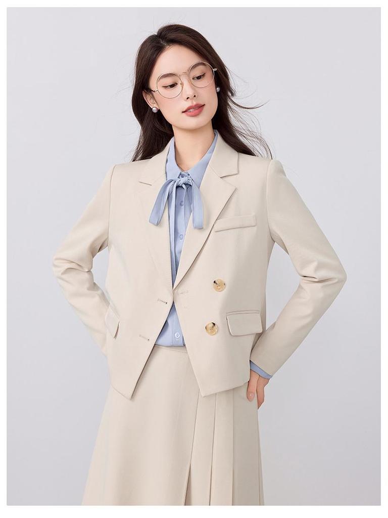 Женский маленький короткий пиджак-блейзер и юбка - Весна/Осень 2025, Профессиональная формальная одежда