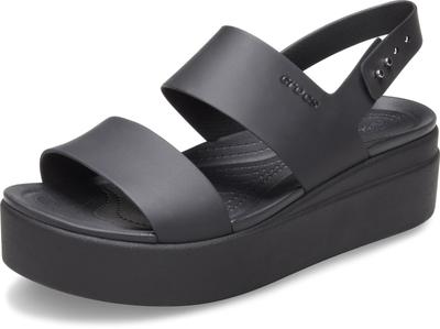 Crocs Brooklyn Row 24 см [CROCS] Сандалии, На танкетке, Женские, Черный/Черный,