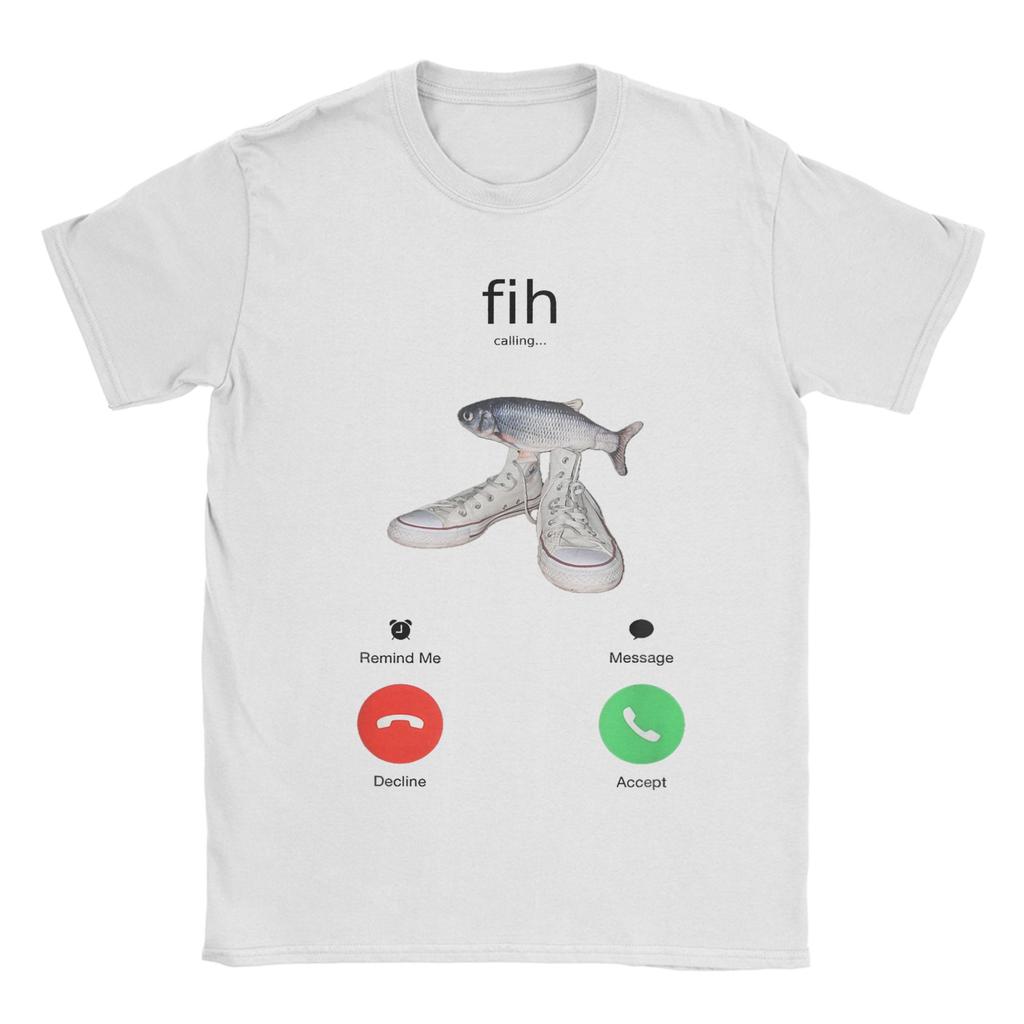 Novelty Fih Shoes Funny Fish Meme TShirt Unisex O Neck Cotton T Shirts  Short Sleeve Tee Shirt Gift Idea Clothes