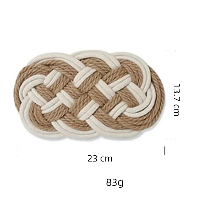 Круглый ручной работы плетеный хлопчатобумажный джутовый коврик для стола хлопковая тесьма подставка под кружку изоляционная подставка для столовых приборов кухонный домашний декор для стола коврики