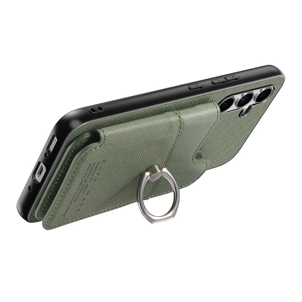 For Samsung Galaxy S25+ Case with Card Holder Kickstand Leather+TPU+PC Phone Cover