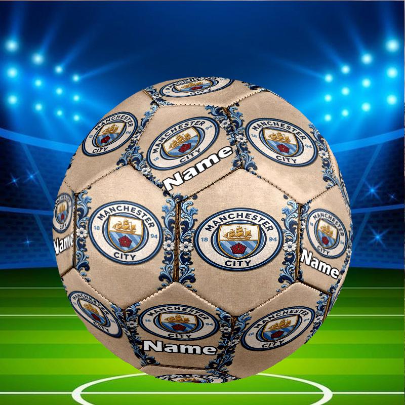 Custom Name Personalized Manchester City FC-A Print Size 5 Soccer Ball Training & Match Football, for Team, Kicking, Gift for Football Enthusiasts