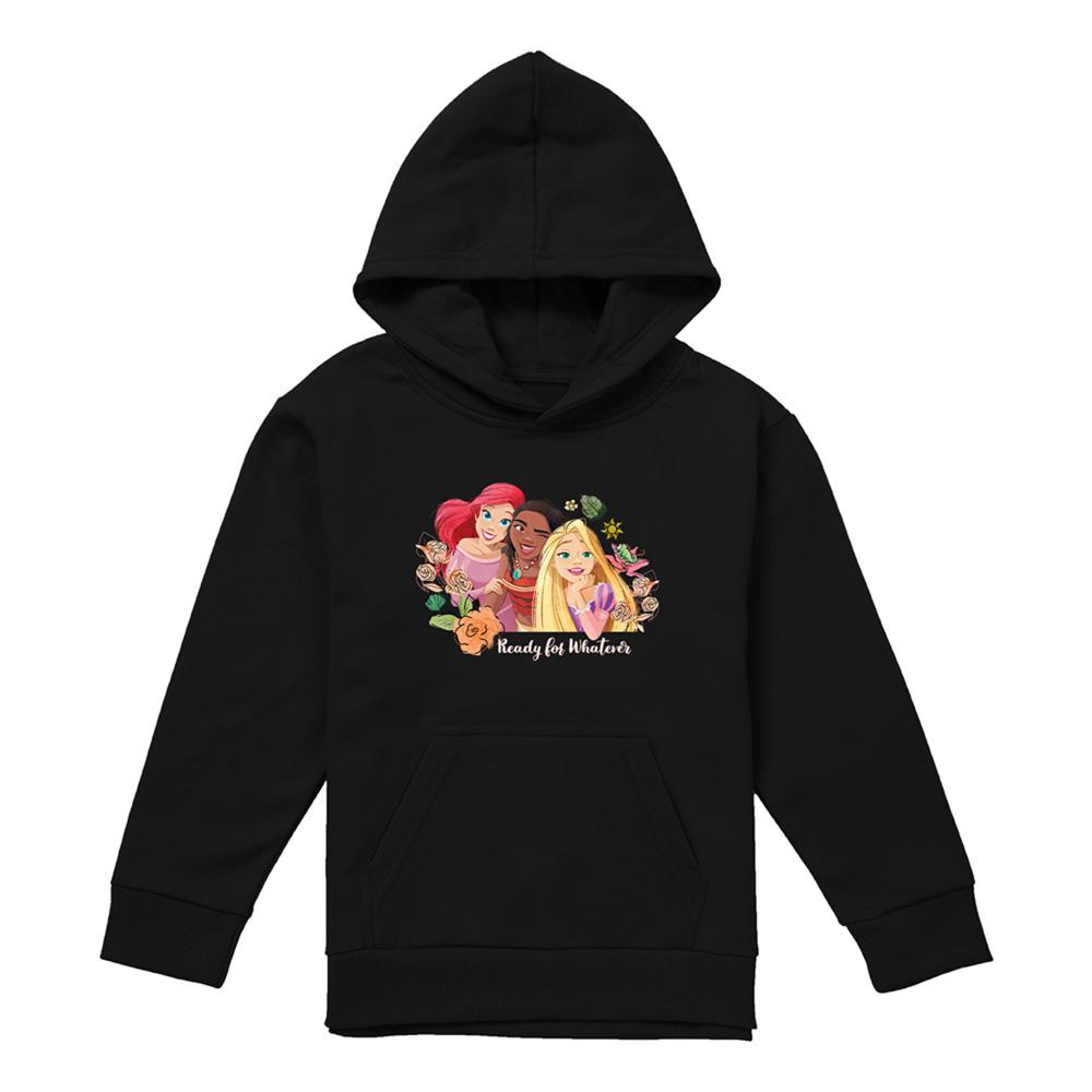 Disney Princess Childrens/Kids Ready For Whatever Ariel Moana Rapunzel Pullover Hoodie