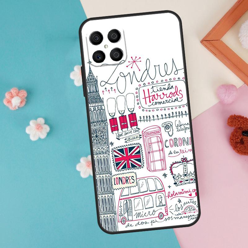Лондонский Автобус Англия Биг Бен Чехол Для Honor 200 Pro 50 70 90 X9a X8a X8 X9 X8b X9c X9b Honor Magic 7 Pro 5 6 Lite Чехол
