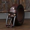 Leather Belt Men's Retro Distressed Leather Pin Buckle First Layer Cowhide Simple Casual Annual Classic Jeans Belt