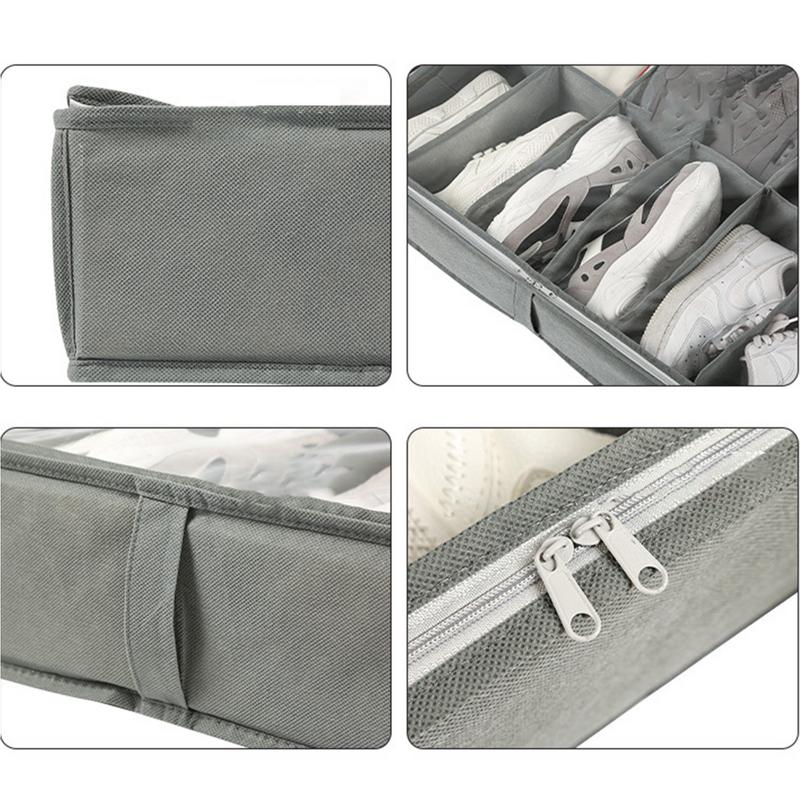 Складной органайзер для хранения обуви под кроватью, пыленепроницаемый нетканый ящик для хранения с прозрачным окном, компактный органайзер для обуви
