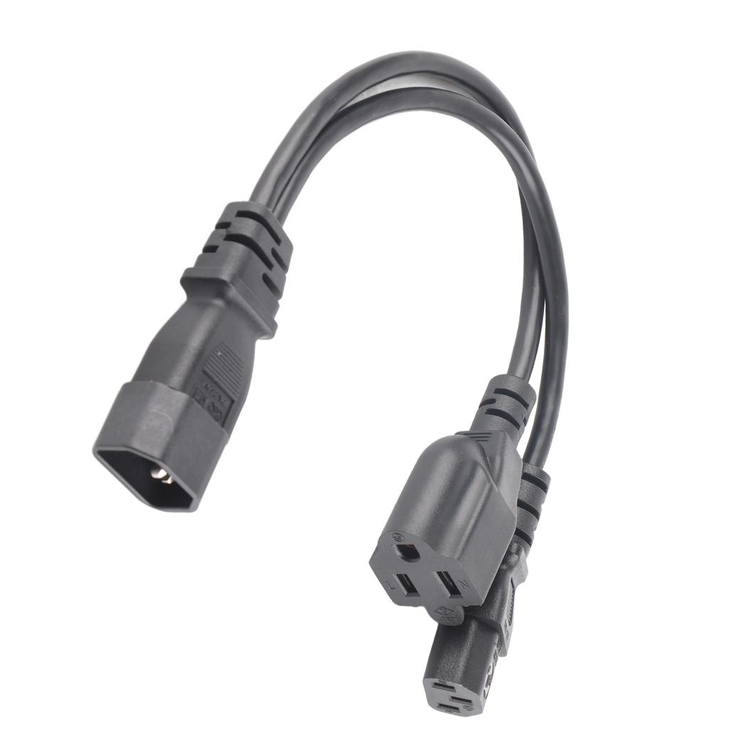 C14 Male To C13 Nema 5‑15R Female Y Splitter Power Cord 1 In 2 Out 10A 250V Waterproof Power Extension Adapter Cable