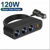 3 в 1 USB Type C разъем 120 Вт автомобильный прикуриватель разветвитель 12 В 24 В быстрое зарядное устройство телефон адаптер питания для автомобильного видеорегистратора GPS видеорегистратор