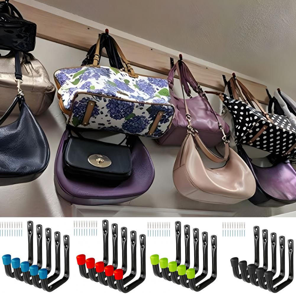 5Pcs Garage Storage Hooks Heavy Duty Garage Storage Hooks Wall Mount Hooks Bike Hangers No Drilling Display Organizer