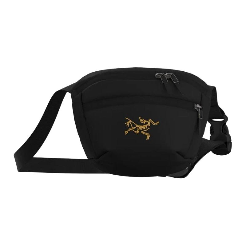 Arcteryx Mantis 25 1.5L Дизайн Color Block Застежка-молния Переработанный полиэстер Сумка на пояс Сумка через плечо Унисекс сумки Черный Золотой X00000923417