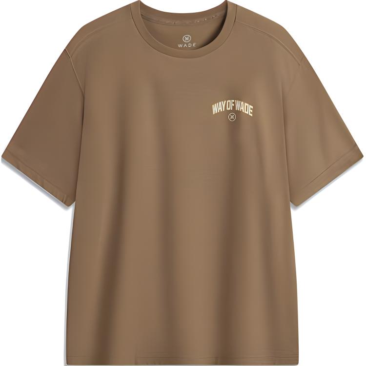 Li Ning Wade Series Sports Casual Loose Comfortable Short Sleeve T Shirt Men Tops Cocoa-Brown AHSU169-6