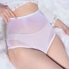Женское сексуальное нижнее белье, прозрачные ультратонкие глянцевые трусики с высокой талией, трусики