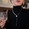 Вытягиваемый флэш-алмаз жемчуг длинное ожерелье легкая роскошь нишевый новый дизайн чувство продвинутый цепочка на ключицу цепочка на шею модный и универсальный