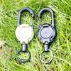 1/4Pcs Retractable Keychain with 60CM Steel Cord Heavy Duty Carabiner Badge Reel ID Holder Extendable Camping Hiking Hanging Buckle Keyring