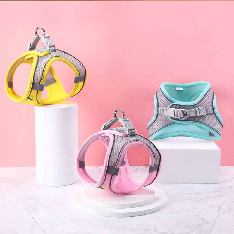 Шлейка для собак, светоотражающие шлейки и поводки для домашних животных, регулируемая шлейка для маленьких собак, кошек, мопсов, чихуахуа, аксессуары для собак