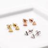 Simple Triangle Mini Silver Needle Earrings_silgol