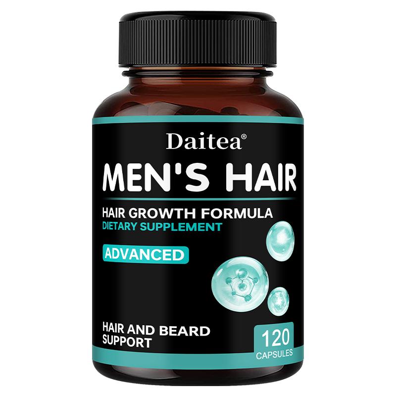 Daitea Men's Hair Wellness Formula Supplement, Saw Palmetto & Biotin, with Horsetail, 120 Caps