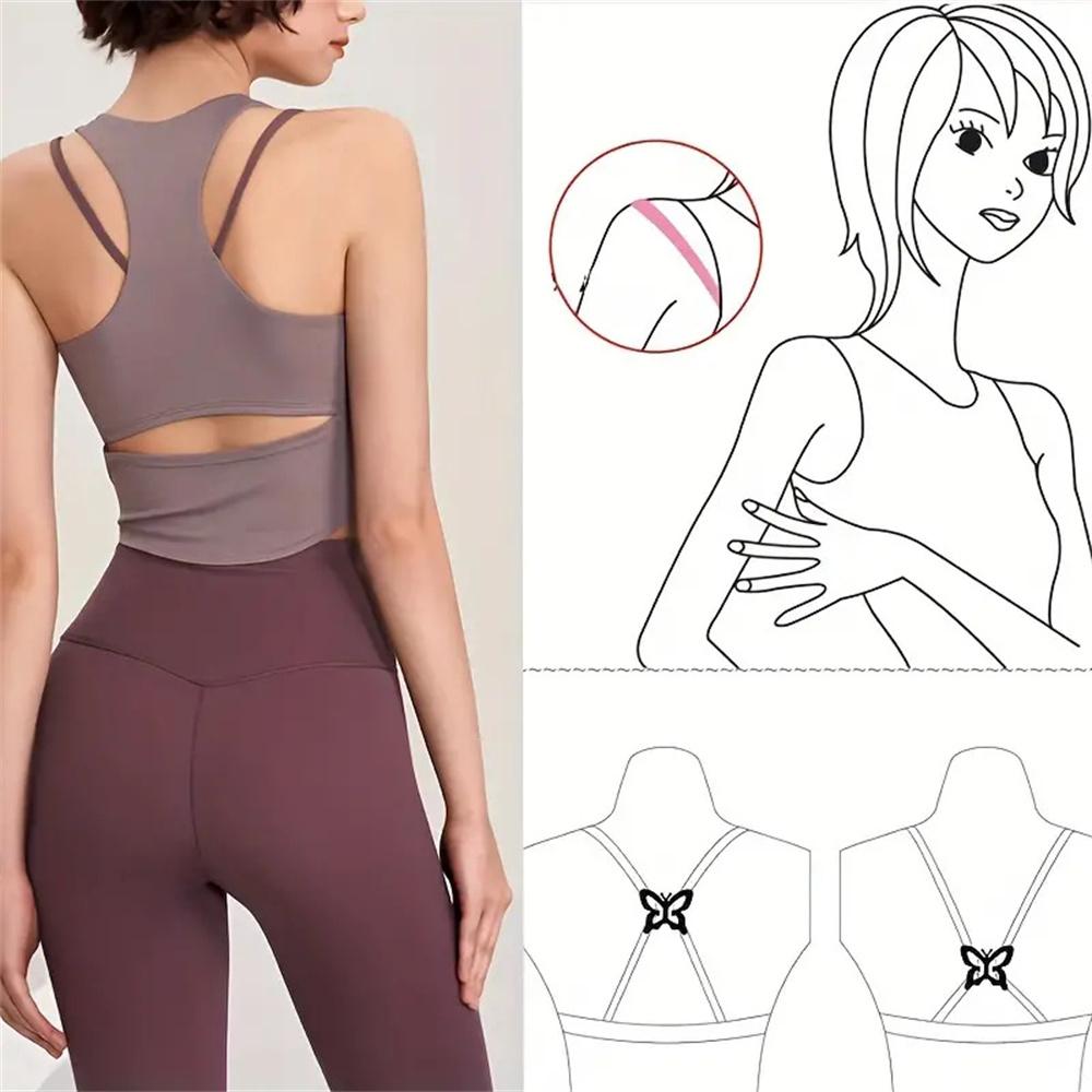 8pcs Mixed Color Back Bra Control Clips Invisible Bra Adjusters Convenient Cross Strap for Women Lingerie & Underwear Accessorie