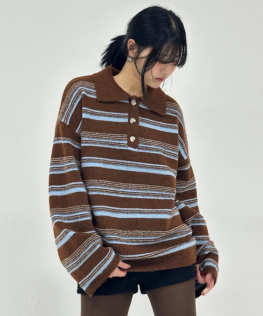 APOEM Stripe Collar Knit (2C)
