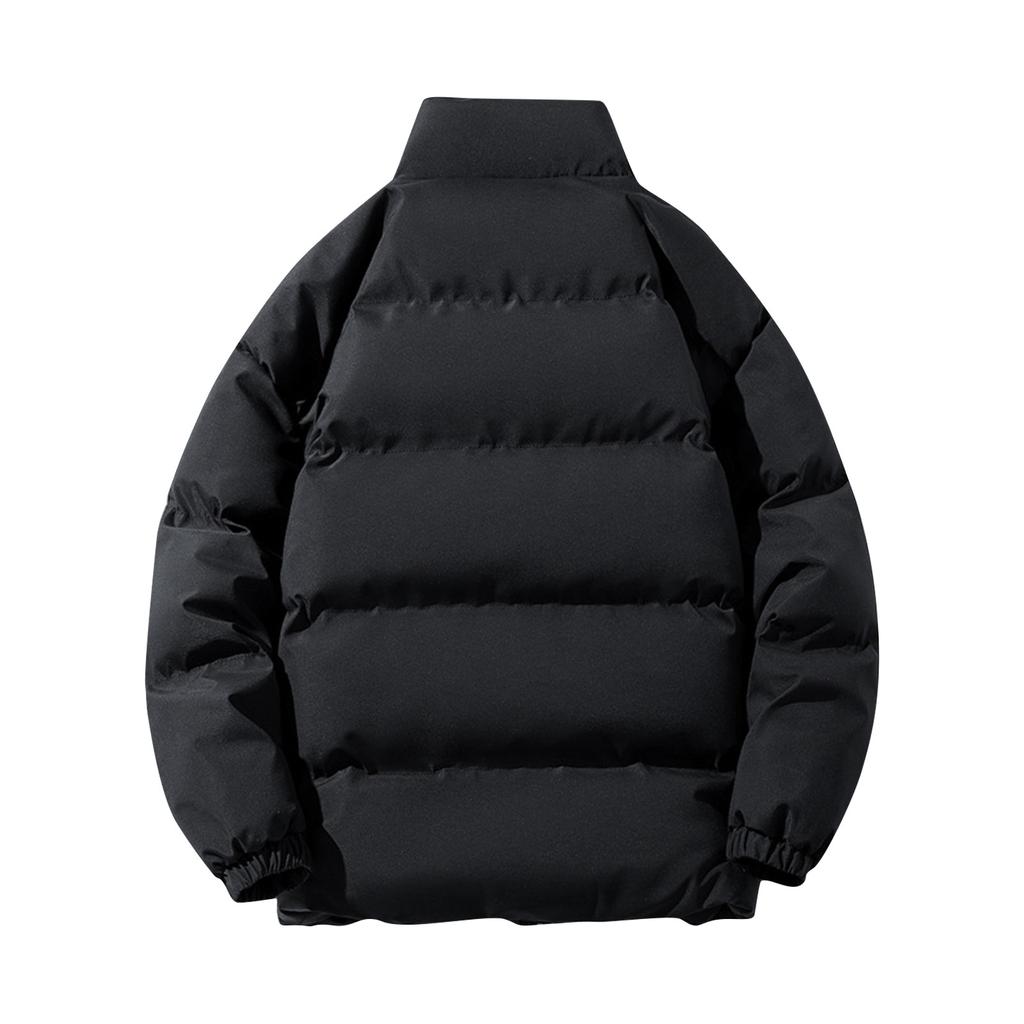 Winter  Solid Color Stand Collar Loose Thickened Cotton Jacket Casual Cotton Coat