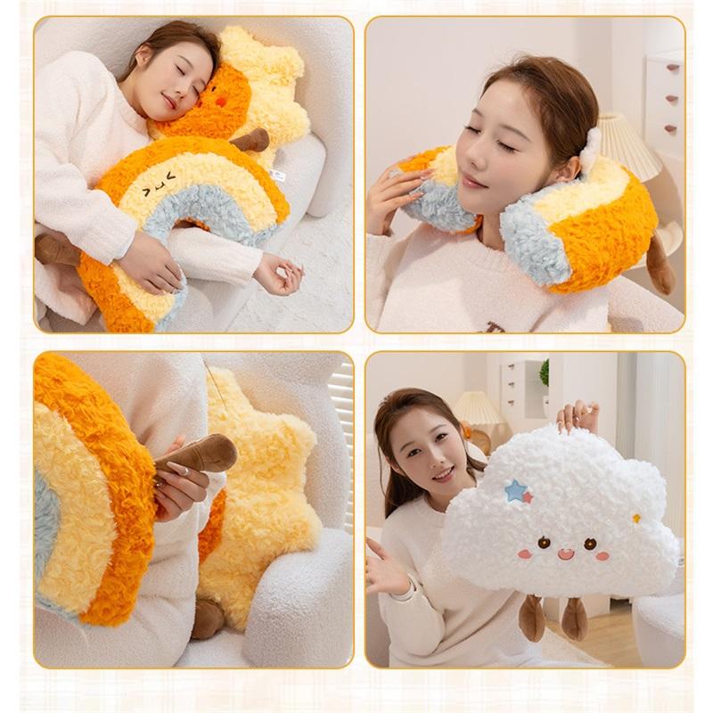 Genuine Weather Series Doll Pillow Cute Star Moon Plush Toy Girls Sofa Cushion Gift