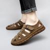 Высококачественные летние сандалии Slip on мужские сандалии из натуральной кожи мужская обувь мужская удобная повседневная обувь универсальная стильная мужская обувь