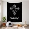 Cross of Forgiveness (1) Customizable name decorative wall tapestry ideal choice for wall decor in bedrooms living rooms dorms and home