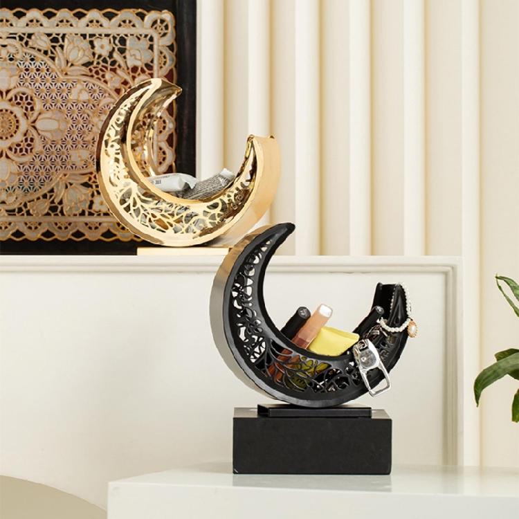 Изогнутая Луна Металлическое Блюдо для Закусок Безопасное для Посудомоечной Машины Поверхности Декоративная Кухонная Утварь для Конфет Аперитивов Домашнее Украшение