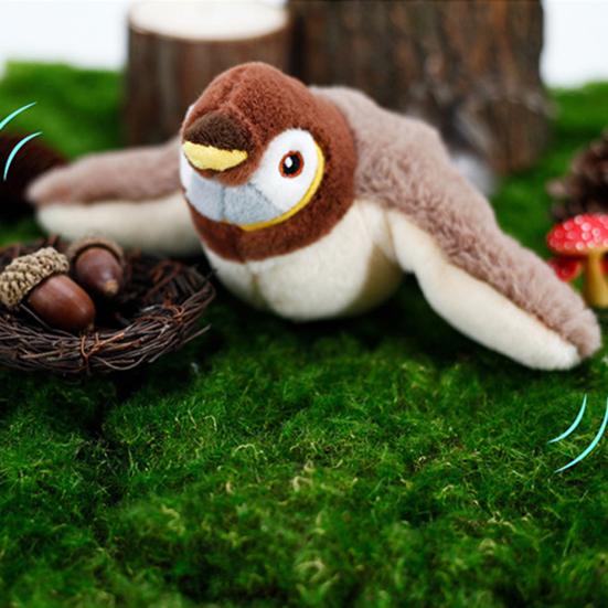 Игрушка для кошек «хлопающая птица» Интерактивная щебечущая хлопающая крыльями плюшевая птица с кошачьей мятой, перезаряжаемая через USB, активируемая с помощью прикосновения, имитация игрушки для кошек «птица»